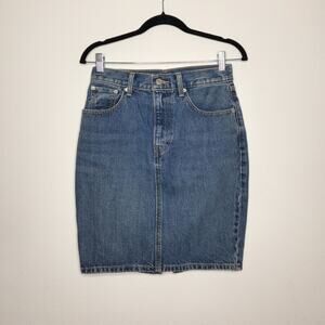 Vintage Style y2k Levi's Mom Skirt Bows Denim Blue 90s Style Country Western 26